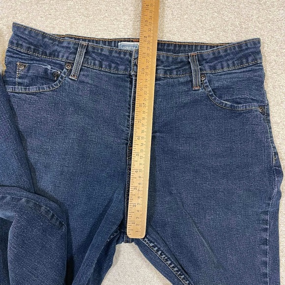 Levis Women 32 Waist Size 14 Medium At Waist Bootcut Jeans Dark Wash Blue Denim - Picture 8 of 8